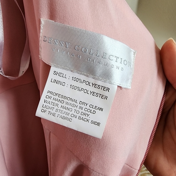 Dessy Collection Diamond Cutout Back Trumpet Gown With Front Slit In Des… - Picture 7 of 11